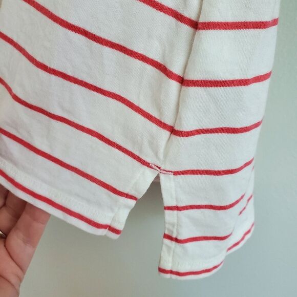 Patagonia shallow boaters neck rolled sleeve stripe top size Large - Picture 5 of 8